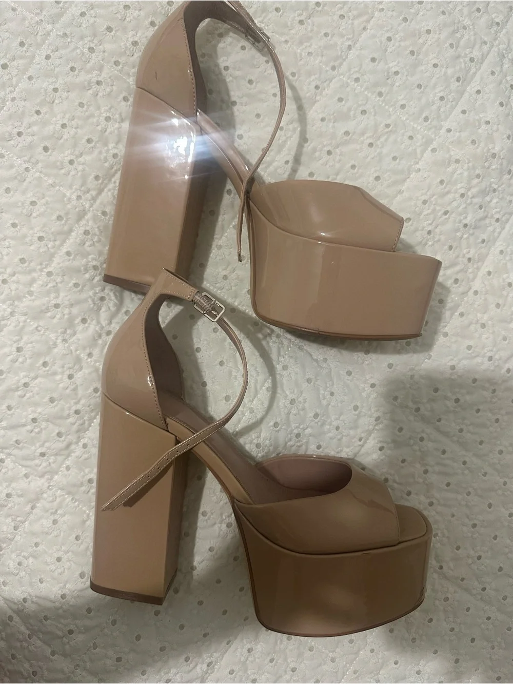 Marc Fisher Blush Patent Platform Sandal